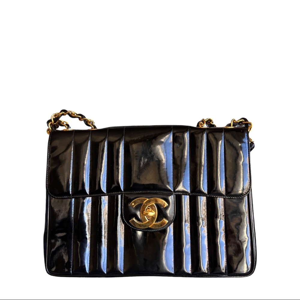 Chanel Patent Maxi Flap Bag Veritical